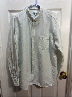 Peter Millar Men's Pale Green Button-Down Shirt